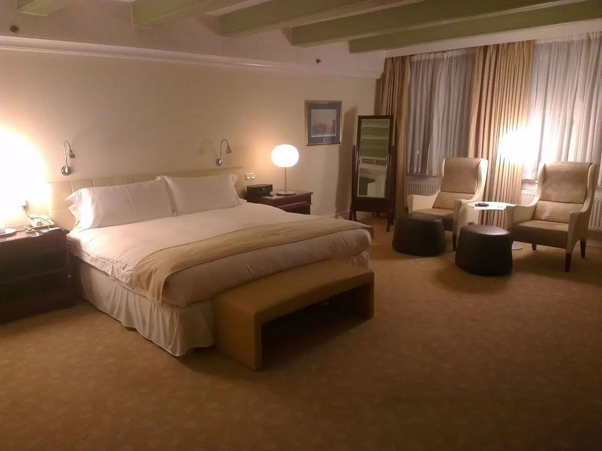 Bedroom with soft lighting